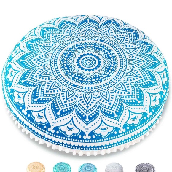 ManadalaLifeART Bohemian Mandala Pouf/Floor Cushion Covers - Picture 3 of 8